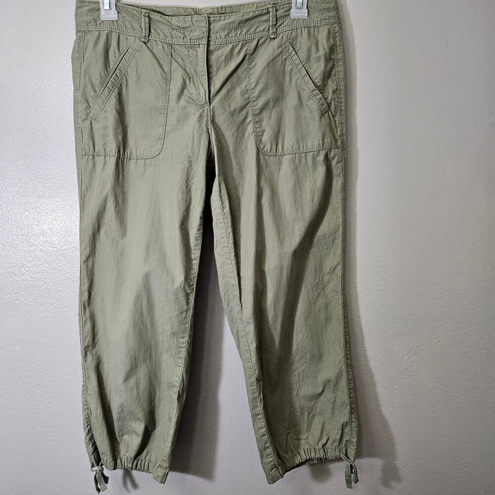Ann Taylor LOFT Olive Green Capri Cargo Pants Women 8 Gorpcore Y2K GranolaGirl